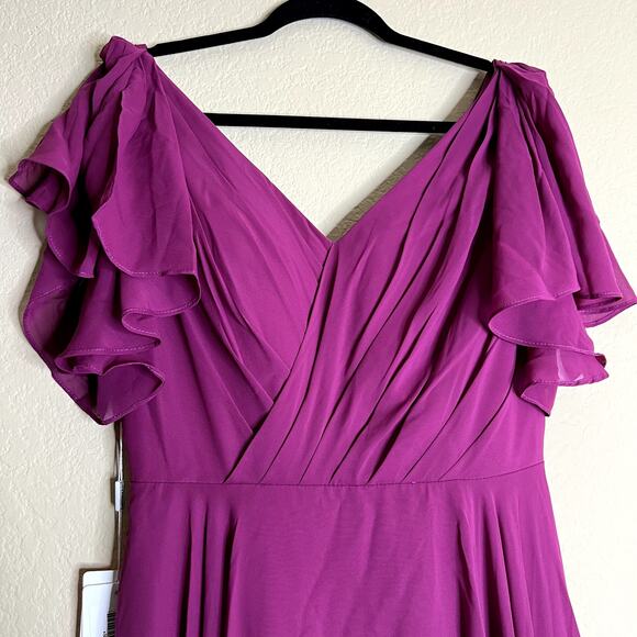 JJ'S House A-line Dress Women Sz 10 Orchid V-Neck Bridesmaid Party Prom NEW - Picture 8 of 13